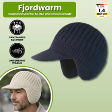 Lade das Bild in den Galerie-Viewer, Fjordwarm – Skandinavische Wintermütze mit Ohrenschutz | Unisex-Einheitsgröße