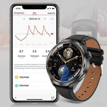 Load image into Gallery viewer, VitalSense Pro X - Gesundheits-Smartwatch mit Lederarmband (2025)