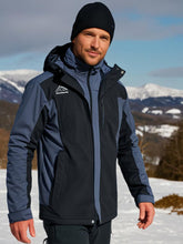 Load image into Gallery viewer, Hochwertige Herren-Outdoorjacke mit Kapuze – Wasserdicht, winddicht und warm gefüttert für Herbst und Winter
