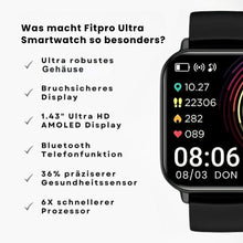 Lade das Bild in den Galerie-Viewer, Fitpro Ultra Smartwatch für iOS/Android Handys mit Echtzeit Herzfrequenzmesser, Blutdruck-/Sauerstoff-Tracker